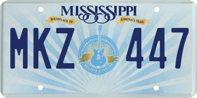 MS license plate MKZ447