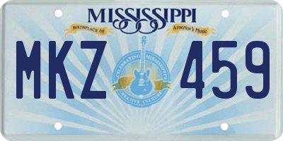 MS license plate MKZ459