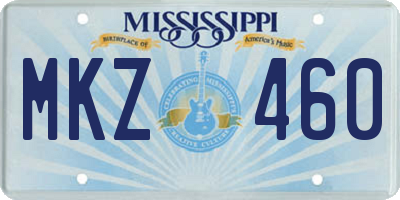 MS license plate MKZ460