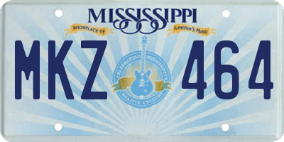 MS license plate MKZ464