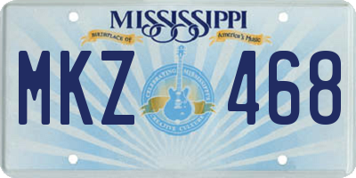 MS license plate MKZ468