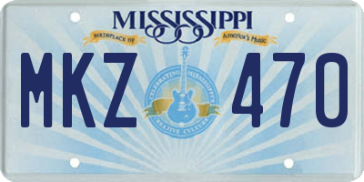 MS license plate MKZ470
