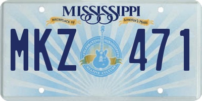 MS license plate MKZ471