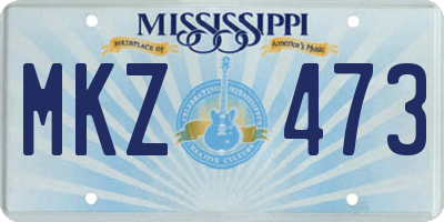 MS license plate MKZ473