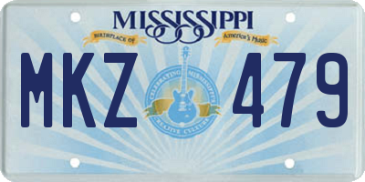 MS license plate MKZ479
