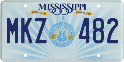 MS license plate MKZ482