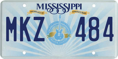 MS license plate MKZ484