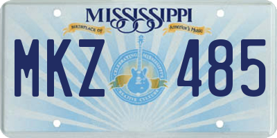MS license plate MKZ485
