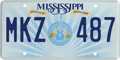 MS license plate MKZ487