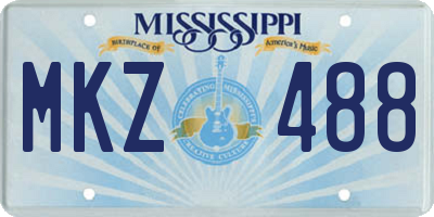 MS license plate MKZ488