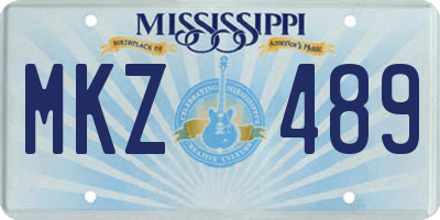 MS license plate MKZ489