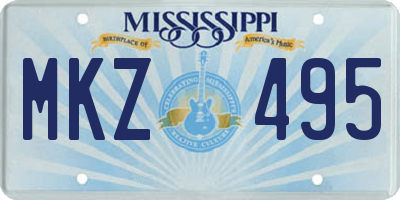 MS license plate MKZ495