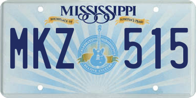 MS license plate MKZ515