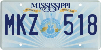 MS license plate MKZ518