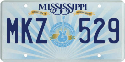 MS license plate MKZ529