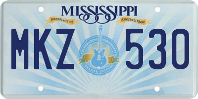 MS license plate MKZ530