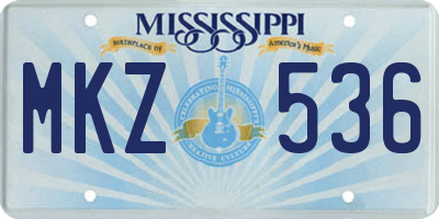 MS license plate MKZ536