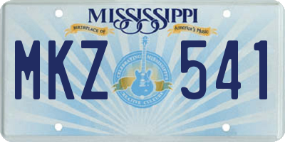 MS license plate MKZ541