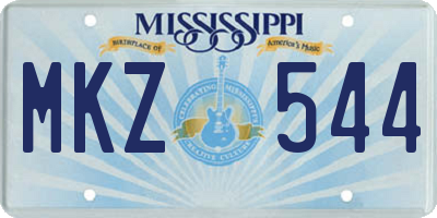 MS license plate MKZ544