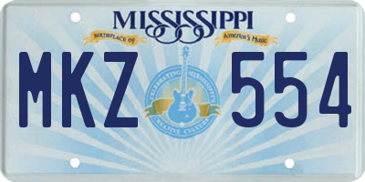 MS license plate MKZ554