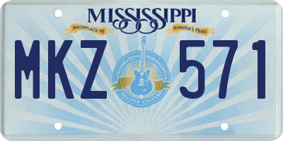 MS license plate MKZ571