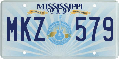 MS license plate MKZ579