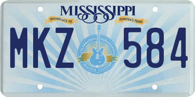 MS license plate MKZ584