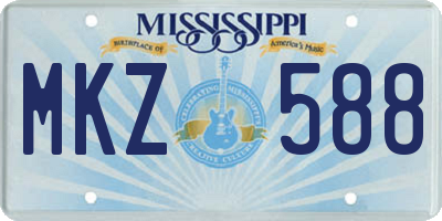 MS license plate MKZ588