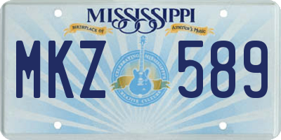 MS license plate MKZ589