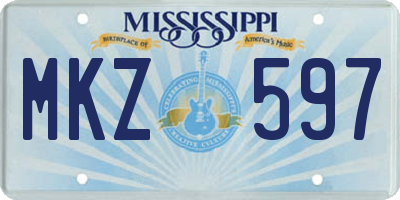 MS license plate MKZ597