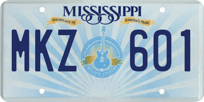 MS license plate MKZ601