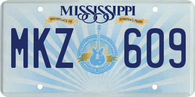 MS license plate MKZ609