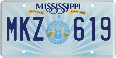 MS license plate MKZ619