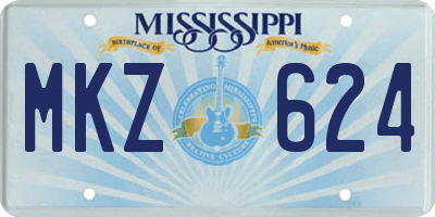 MS license plate MKZ624