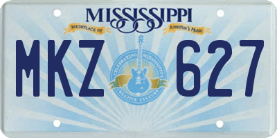 MS license plate MKZ627