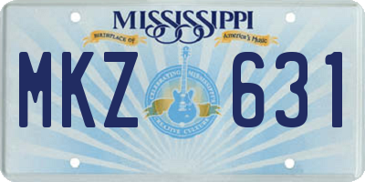 MS license plate MKZ631