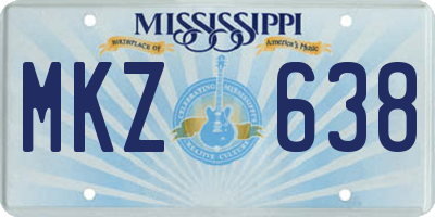 MS license plate MKZ638