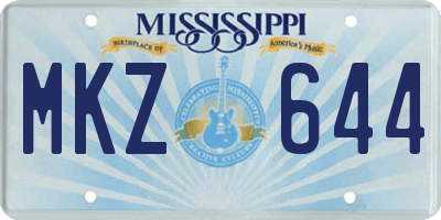 MS license plate MKZ644