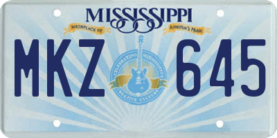 MS license plate MKZ645