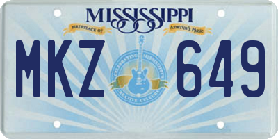 MS license plate MKZ649