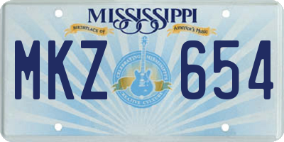 MS license plate MKZ654