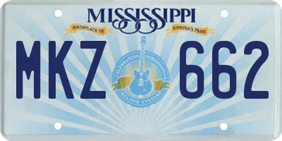 MS license plate MKZ662