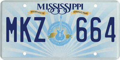 MS license plate MKZ664