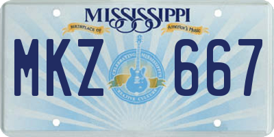 MS license plate MKZ667