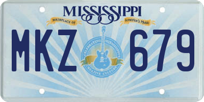 MS license plate MKZ679