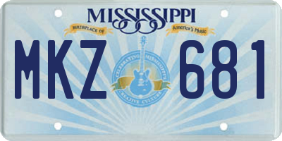 MS license plate MKZ681