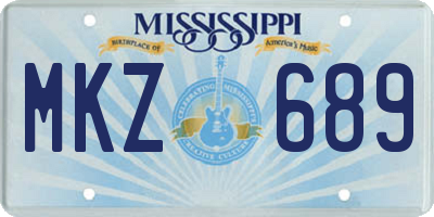 MS license plate MKZ689