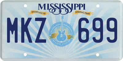 MS license plate MKZ699