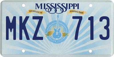 MS license plate MKZ713