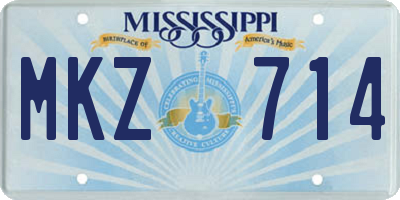 MS license plate MKZ714